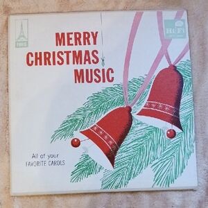 Festive Christmas Vinyl Record with Red and Green Design